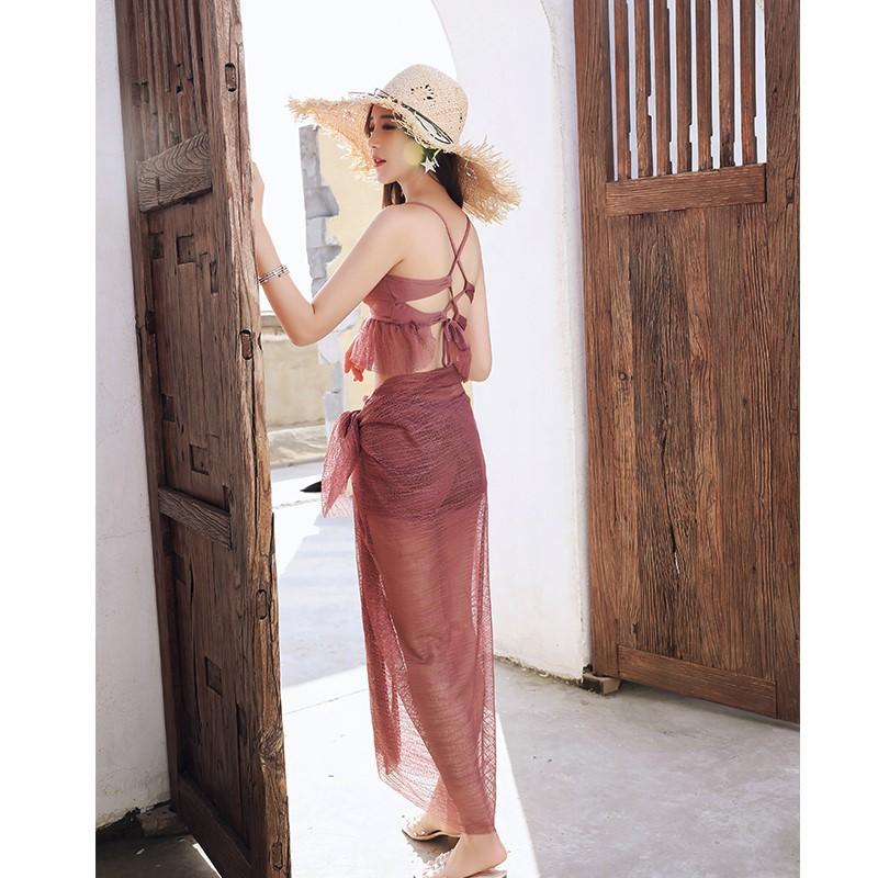 Bikini 3 Mảnh Hàn Quốc - Bộ Đồ Bơi Nữ Lưới