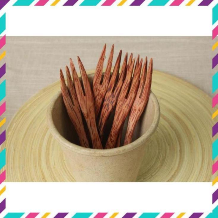 Nĩa gỗ dừa xiên trái cây, dĩa gỗ dừa xiên trái cây