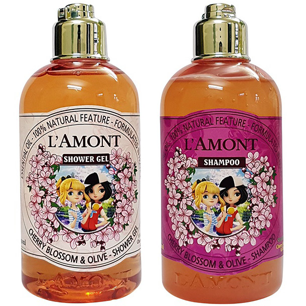 Combo Dầu Gội + Sữa Tắm Cho Bé L'amont En Provence Baby Cherry Blossom Shampoo + Shower Gel Hương Hoa Anh Đào (250ml/Chai)