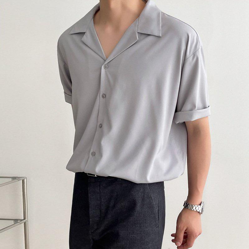 Áo sơ mi ngắn tay cổ vest MANTONI, Áo sơ mi nam nữ unisex chất lụa siêu thoáng mát (SM.CVEST