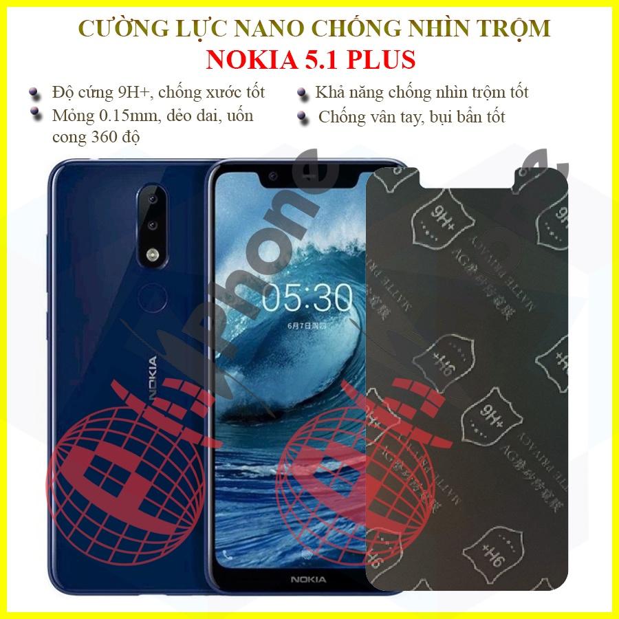 Dán chống nhìn trộm  dành cho Nokia 5.1 Plus - Dán cường lực dẻo nano 9H+