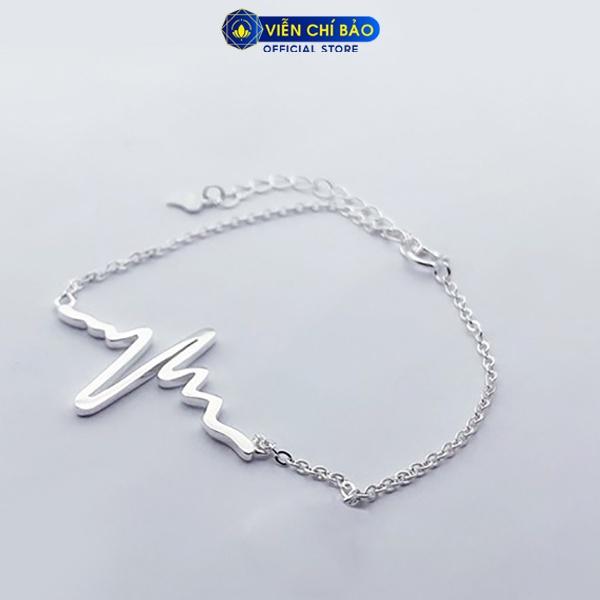 Lắc tay bạc nữ hình nhịp tim vòng tay bạc S925 thời trang phụ kiện trang sức nữ thương hiệu Viễn Chí Bảo L400171