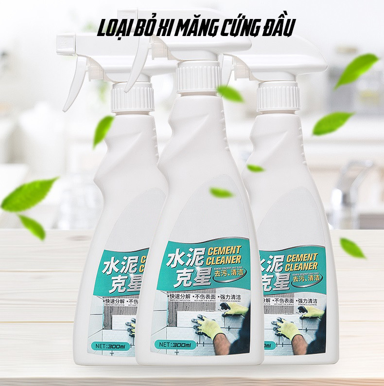 Dung Dịch Xịt Tẩy Xi Măng Trên Bề Mặt Tường Gạch, Sơn Xe Ô Tô Cao Cấp 300ml