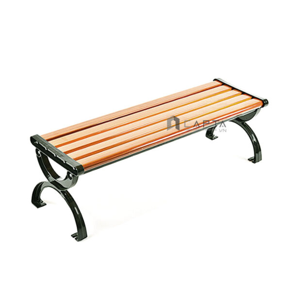Ghế ngoài trời băng dài 1m5 CW2006-150A Nội thất Capta Ghế công viên không lưng tựa mặt ngồi nhôm sơn màu gỗ chân nhôm đúc Ghế băng ngồi ban công