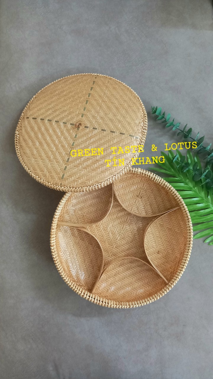 Khay Bánh Mứt Tết Mây Tre Đan Mỹ Nghệ Cao Cấp, Chuẩn Đẹp-KMTMTDTLTK01