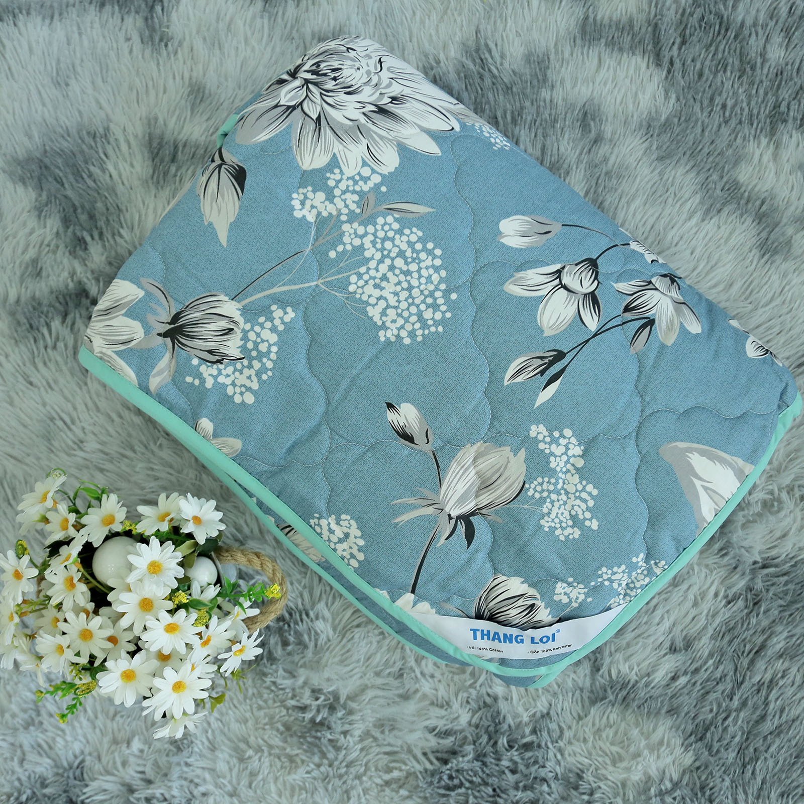 Bộ Drap Gối Cotton Hoa Thắng Lợi mẫu 26 - Chính hãng