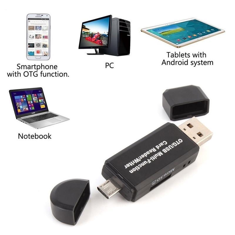 Đầu đọc thẻ OTG 3 trong 1 hỗ trợ cắm thẻ Micro SD/thẻ SD/USB /thẻ TF /SD tiện dụng