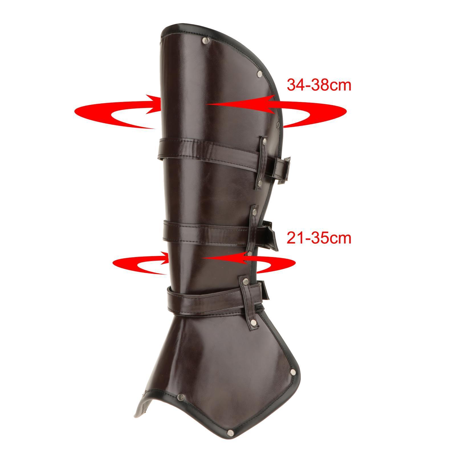 Leg Guard Cosplay Costume Shoes Cover Party Medieval PU Leather Leg