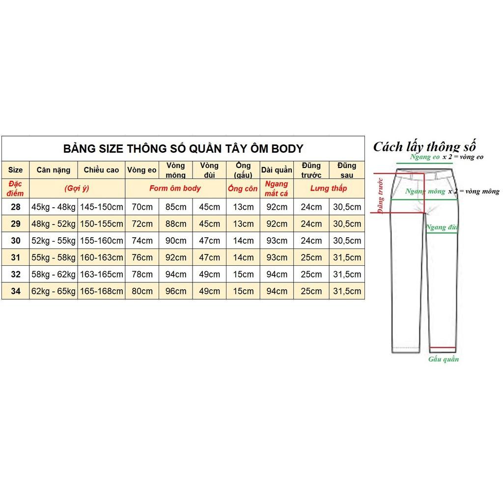 Quần tây nam chất vải dày dặn co giãn nhẹ, quần âu dạng ống côn, nhiều màu - NH Shop