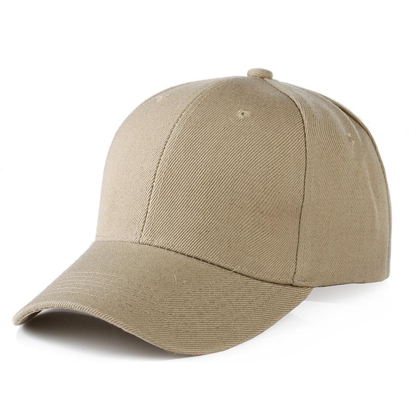 Mũ bóng chày rắn điều chỉnh mũ snapback trơn trơn trống thể thao mũ bóng chày unisex cho xe tải nam Color: Khaki Size: Adjustable55-60CM