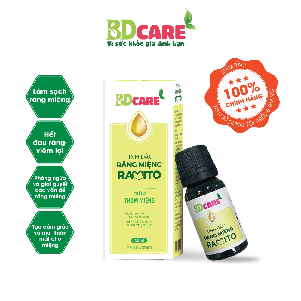 Tinh Dầu Răng Miệng Ramito -10ml - BDcare Làm Sạch Tạo Hơi Thở Thơm Mát Hỗ Trợ Các Vấn Đề Răng Miệng