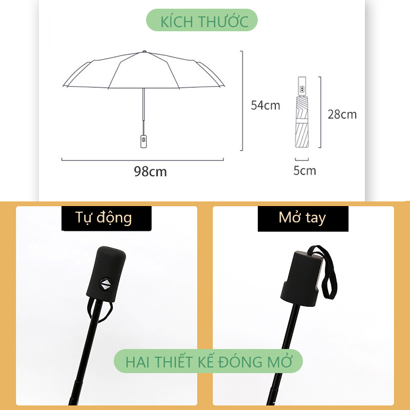 Ô Dù gấp gọn , dù che mưa , chống tia UV 8 nan
