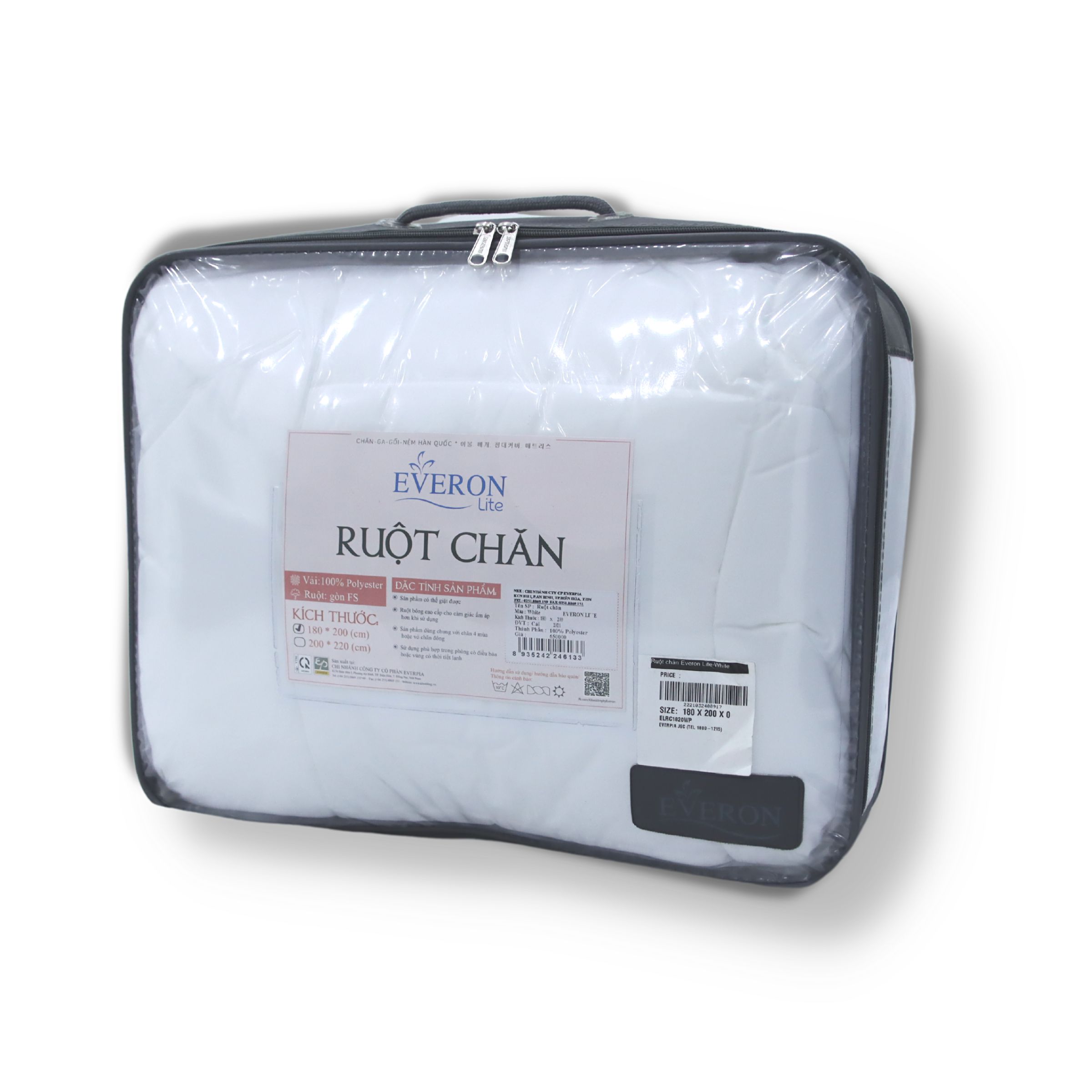 Ruột chăn Everon Lite chất liệu Microfiber màu trắng