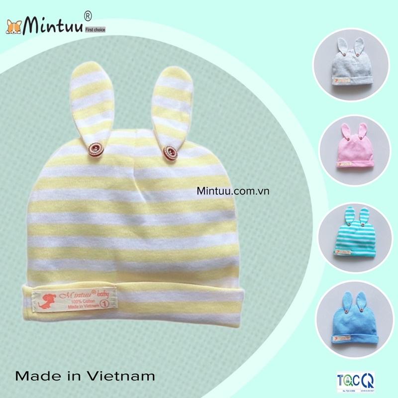 Mũ nón tai thỏ sơ sinh thương hiệu Mintuu