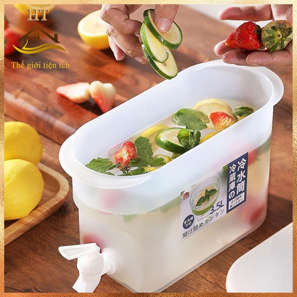 \ Bình nước 3.5L có vòi để trong tủ lạnh, an toàn với sức khỏe