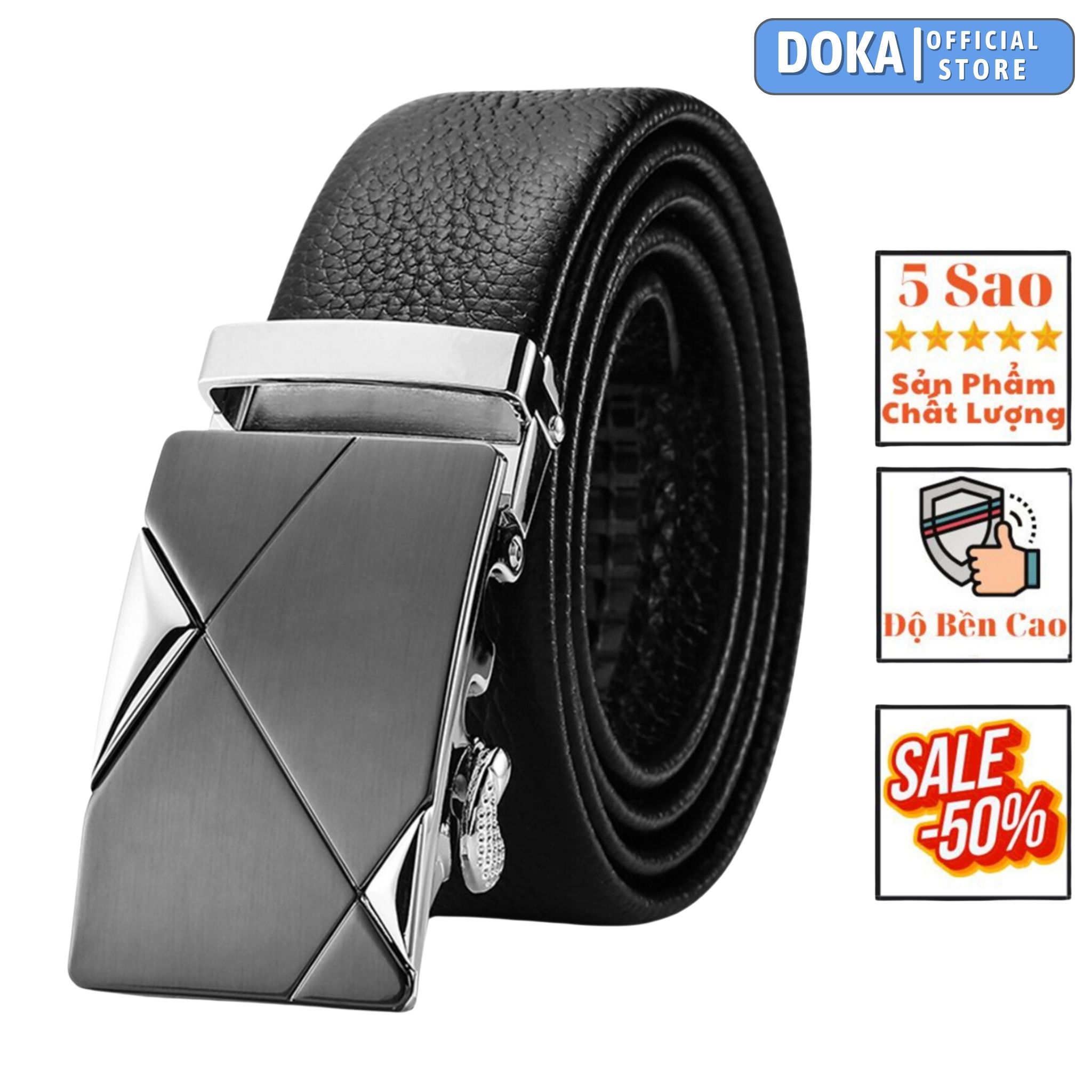 Thắt lưng nam da chống nước,dây nịt nam khóa chống gỉ độ bền cao thời trang DKF29