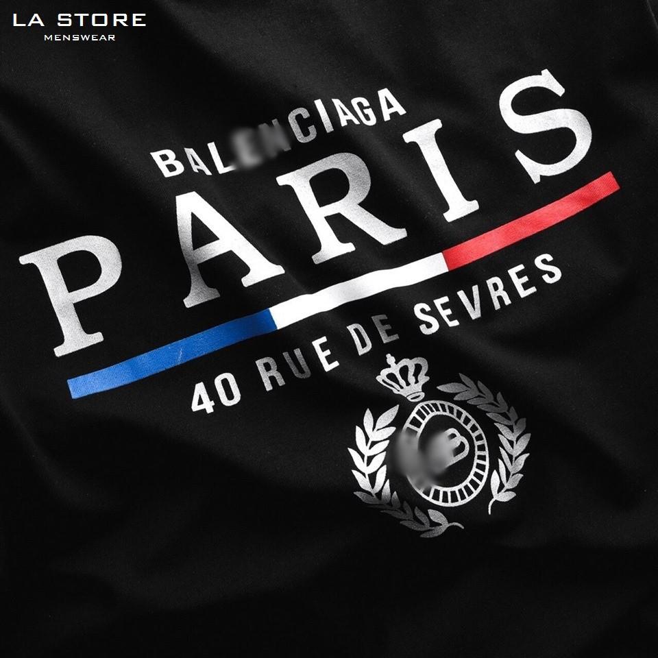 Áo thun unisex BL PARlS TEE, full tem túi zip màu đen