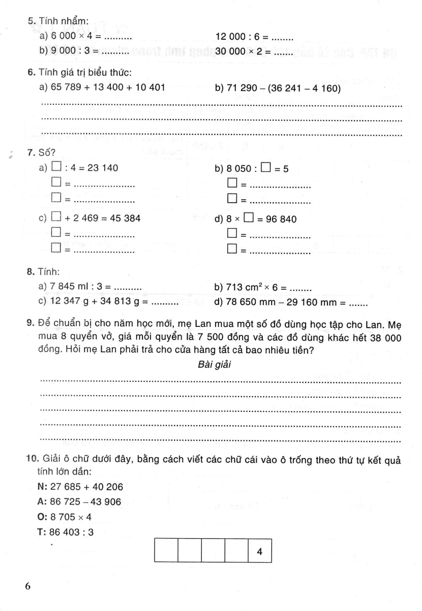 Bài Tập Nâng Cao Toán 4 - Dạng Vở Thực Hành (Dùng Chung Cho Các Bộ SGK Hiện Hành) _HA