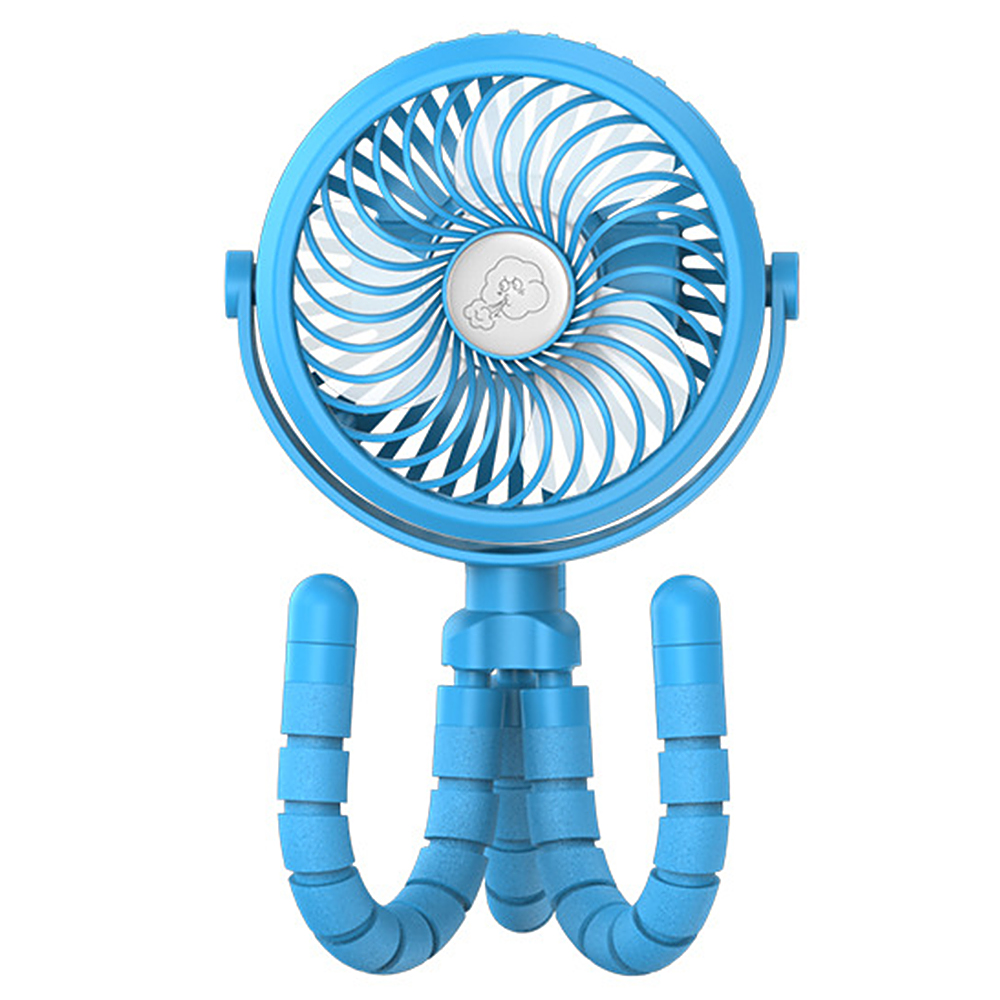 Quạt mini kẹp với chân máy linh hoạt & đèn LED 3 tốc độ có thể xoay 360 độ