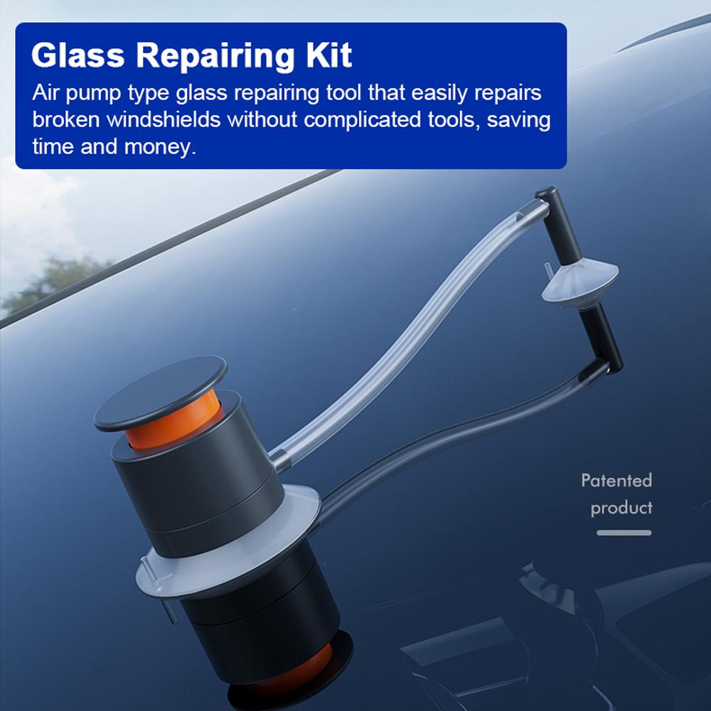 Windshield Repairing Kit Car Glass Repairing Fluid Crack Repairing Tool Air Pump Type Windscreen Quick Fix