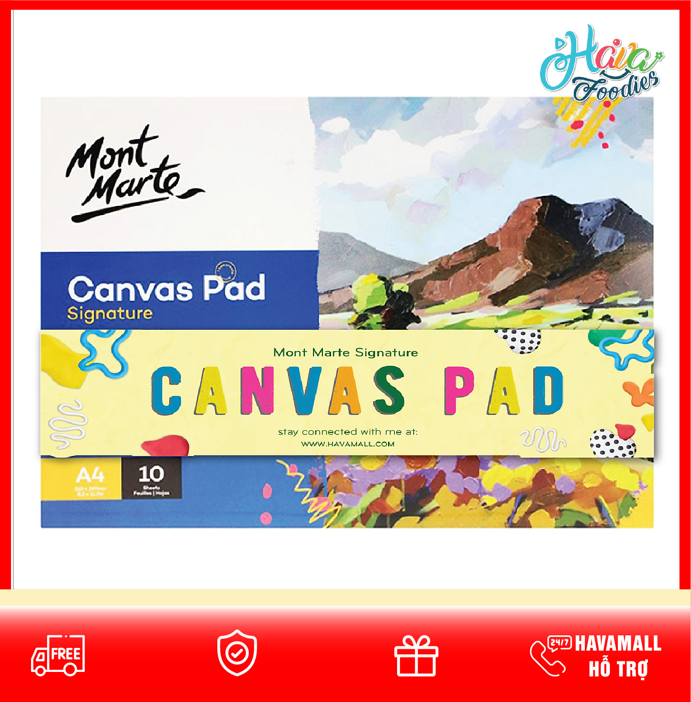 Tập Sổ Canvas Pad Mont Marte 10 Tờ A4 (Bao Bì Ngẫu Nhiên)