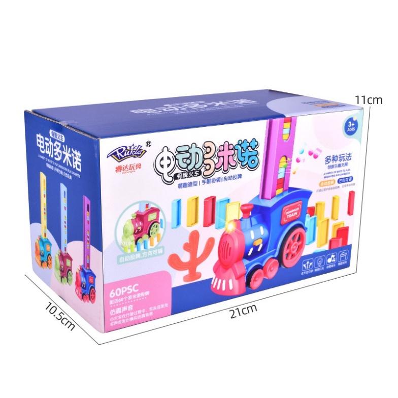 Đồ chơi Xe lửa - Tàu hỏa tự động xếp Domino có âm thanh và đèn vui nhộn cho bé