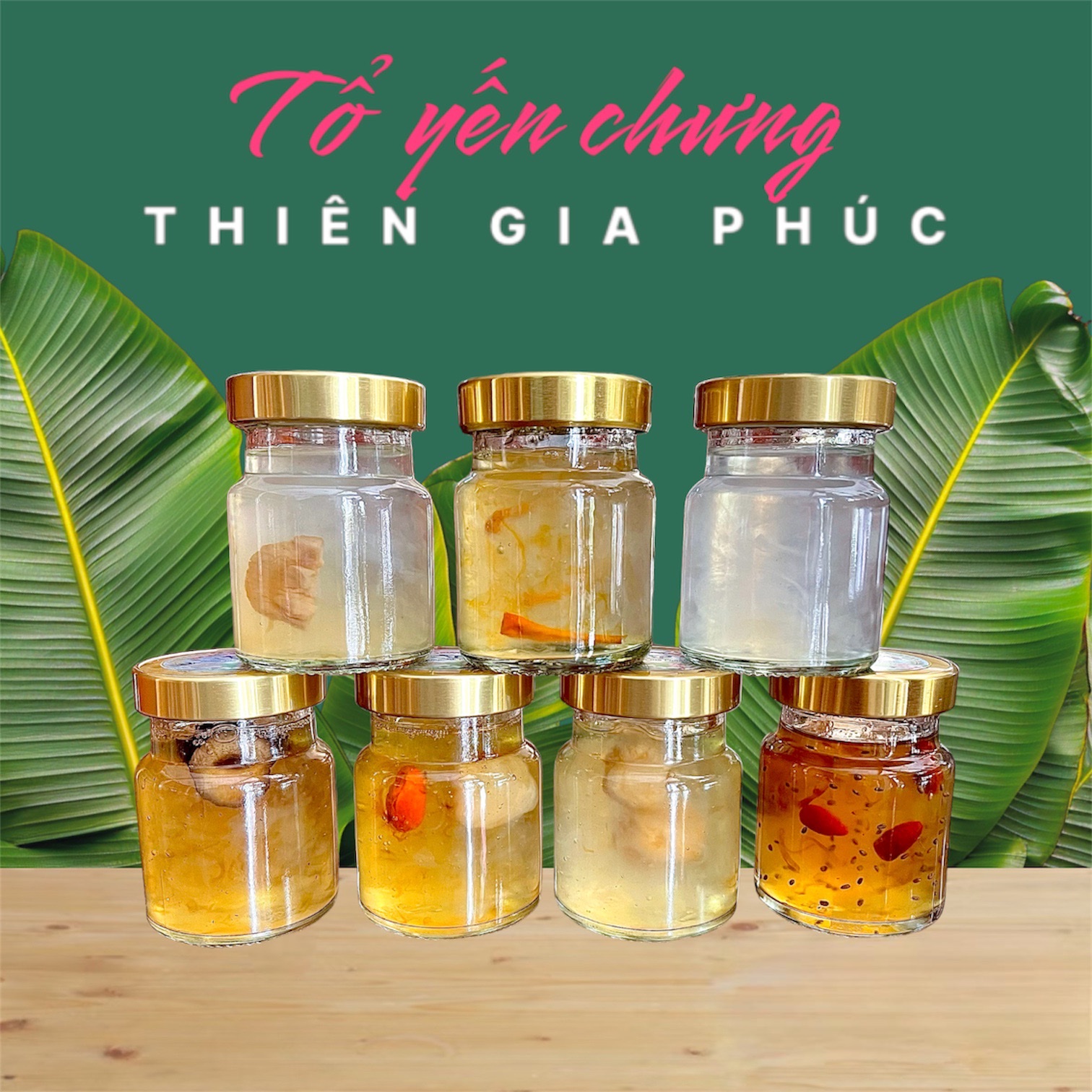 Yến chưng Thiên Gia Phúc 25% Yến (Hộp 6 hũ)