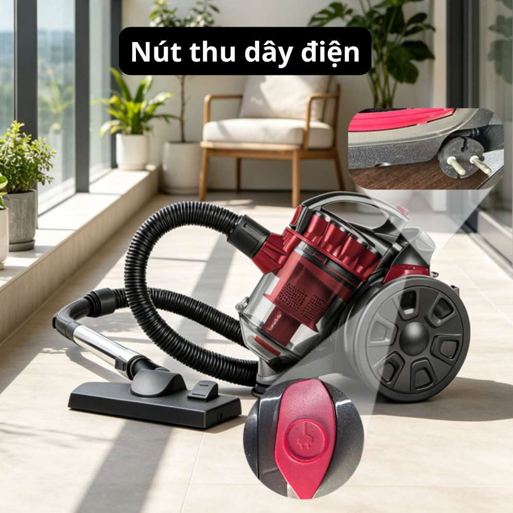 Máy hút bụi gia đình cầm tay CÓ DÂY Lumabella LB-63019 công suất cực cao 2600W hút bụi gia đình, ô tô, sofa, dễ vệ sinh - HÀNG CHÍNH HÃNG