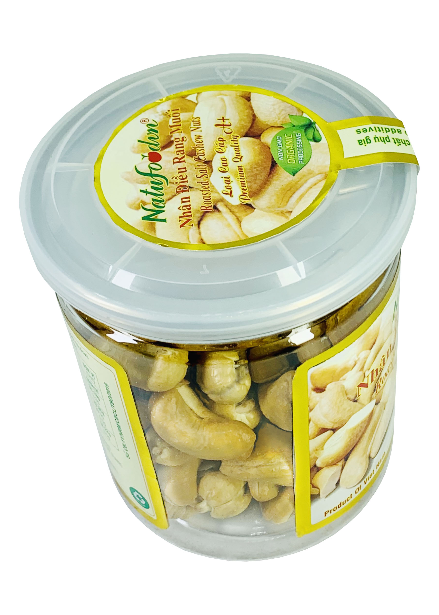 Hình ảnh Nhân Hạt Điều Rang Muối Cao Cấp Loại 1 | Hủ 225g Hoa Mai | Natufoodvn