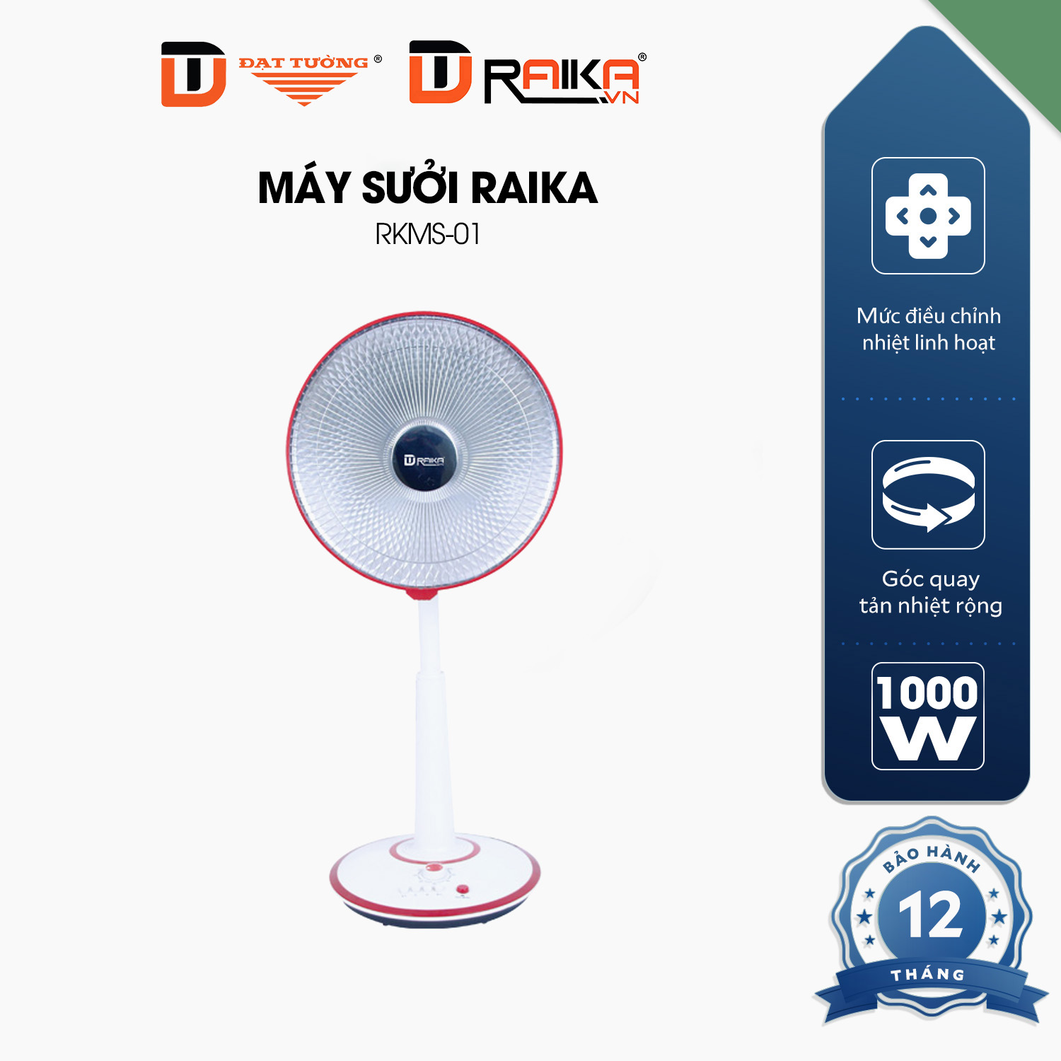 Máy Sưởi Raika Đạt Tường - RKMS01 - Hàng Chính Hãng