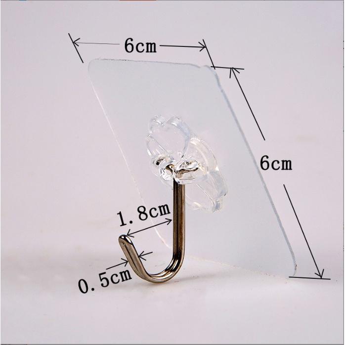 10 Móc Dán Tường Treo Quần Áo Chịu Lực Trong Suốt Siêu Bền Siêu Chắc Đa Năng H001