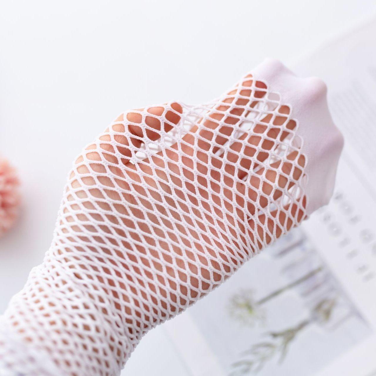 Tất lưới, vớ lưới cao đến bắp chân/ngang đùi, màu đen và trắng, chất đẹp Nữ Women