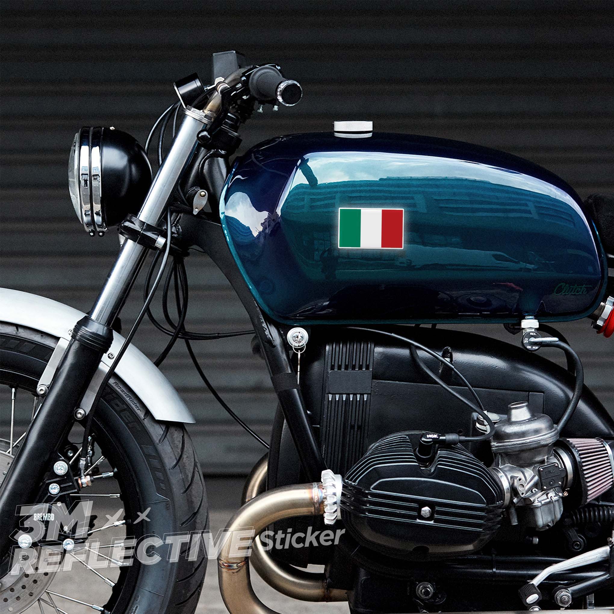 ITALY FLAG 3M - Reflective Sticker Die-cut Hình dán phản quang thương hiệu STICKER FACTORY