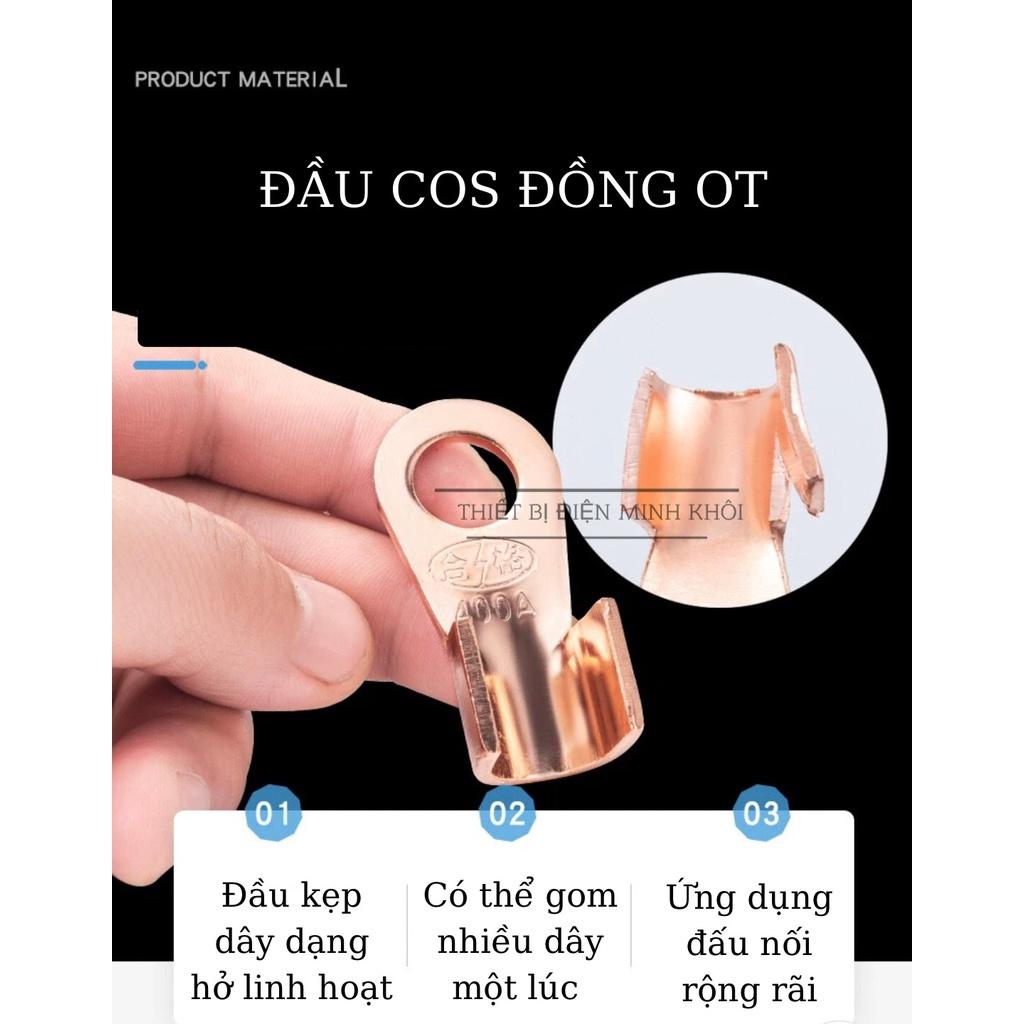 Đầu Cos Đồng Đỏ OT Combo 20c các loại, đầu cos bấm dây điện, cốt bóp dây điện