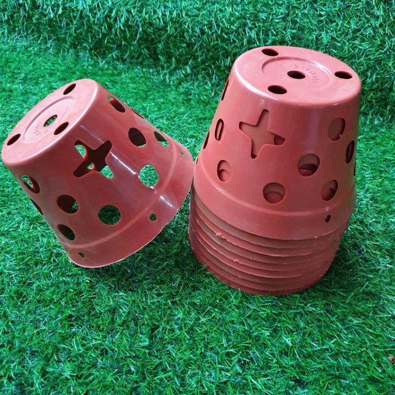 Combo 50 chậu nhựa f20 giả đất trồng lan,chậu treo cây ,chậu nhựa trồng cây ,giỏ treo lan