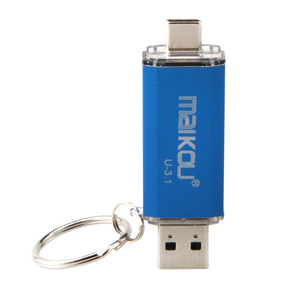 2 in 1 USB 3.0+ Type C OTG Flash Drive Memory Stick Blue