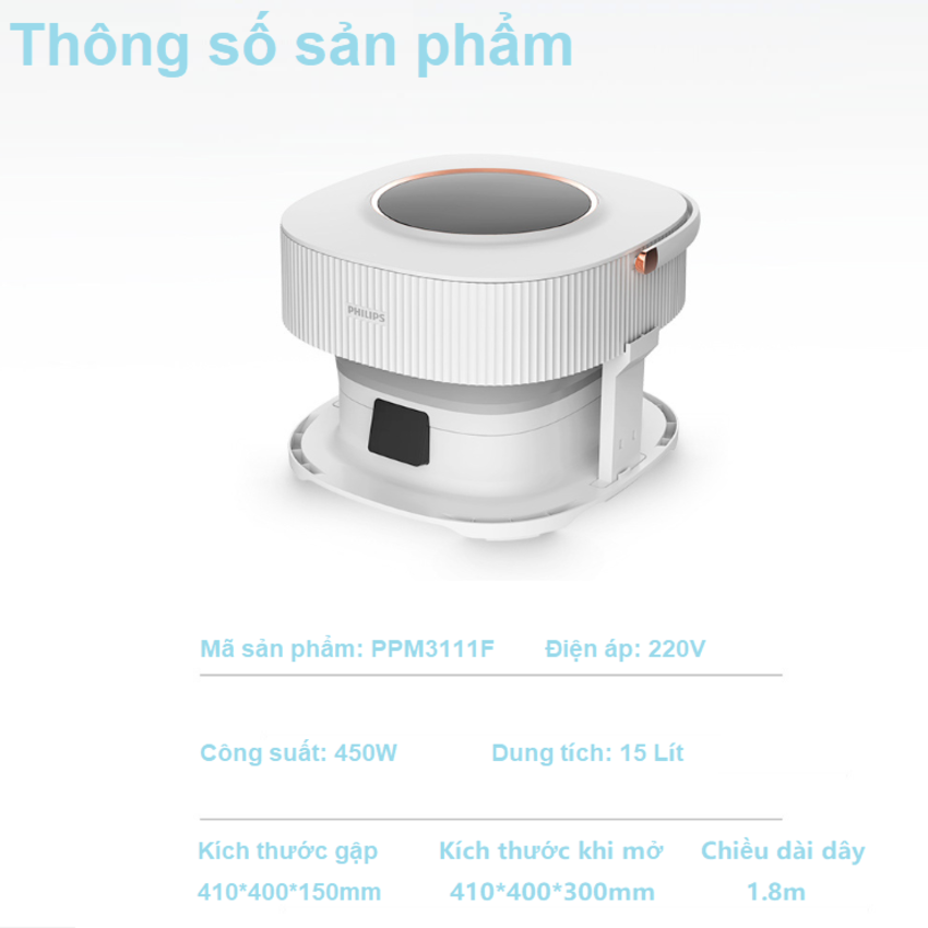 Bồn ngâm chân kiêm máy massage chân tự động Philips PPM3111F