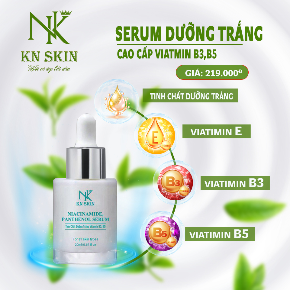 NIACINAMIDE, PANTHENOL SERUM  Tinh Chất Dưỡng Trắng Vitamin B3, B5 Dưỡng trắng da,dưỡng ẩm da giúp da săn chắc giúp hỗ trợ phục hồi da . Ngăn nhừa lão hoá giúp mền min