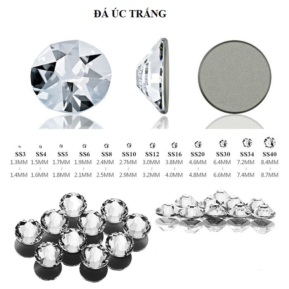 Đá Nail Úc 1440 Viên Nhiều Kích Cỡ, Đá Sáng Với Nhiều Màu Sắc Lựa Chọn, Đá Trang Trí Gắn Móng, Đá Hình Đa Diện, Đính Được Chắc Chắn Lên Móng, Có Thể Lau Tạo Độ Bóng Nổi Bật, Có Thể Phối Nhiều Phong Cách Phù Hợp Trang Phục, Sự Kiện, Tạo Bộ Nail Ấn Tượng Và