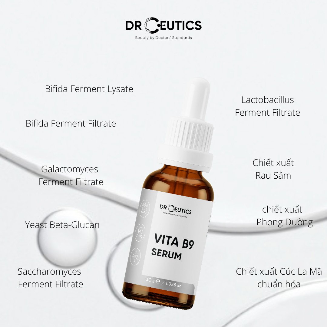 Tinh Chất Vitamin B9 DrCeutics Hỗ Trợ Quá Trình Phục Hồi Và Cấp Ẩm Cho Da