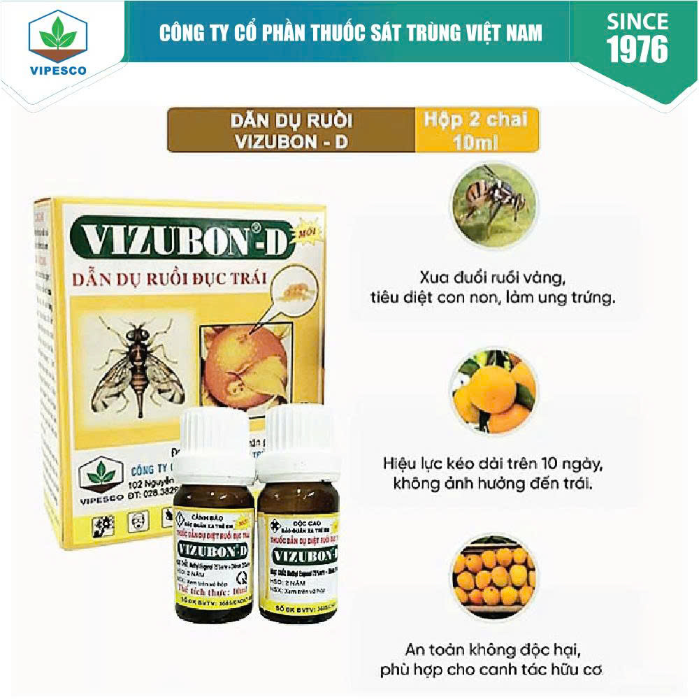 THUỐC DẪN DỤ VÀ DIỆT RUỒI ĐỤC QUẢ VIZUBON D AL