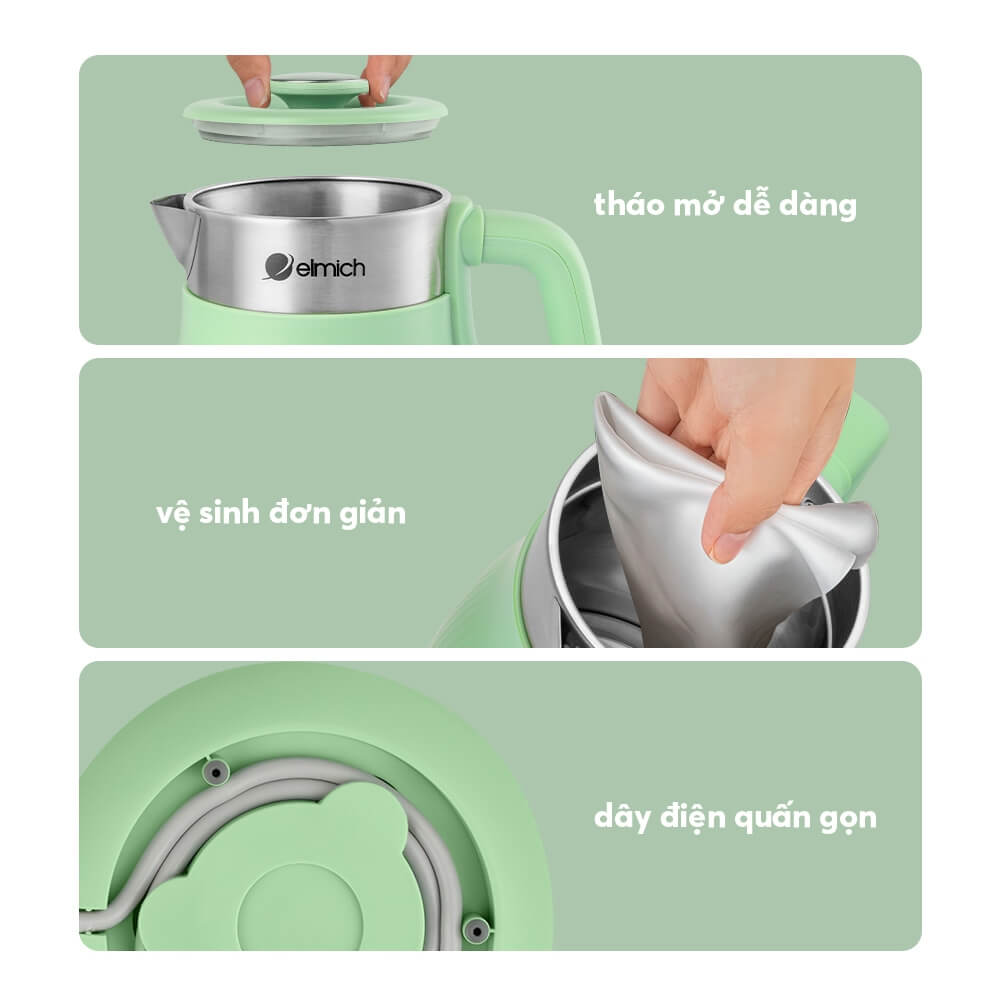 Ấm Đun Siêu Tốc Elmich KEE-8457 1.8L, Hàng Chính Hãng, Sôi Nhanh 45s, Công Nghệ Strix - JoyMall