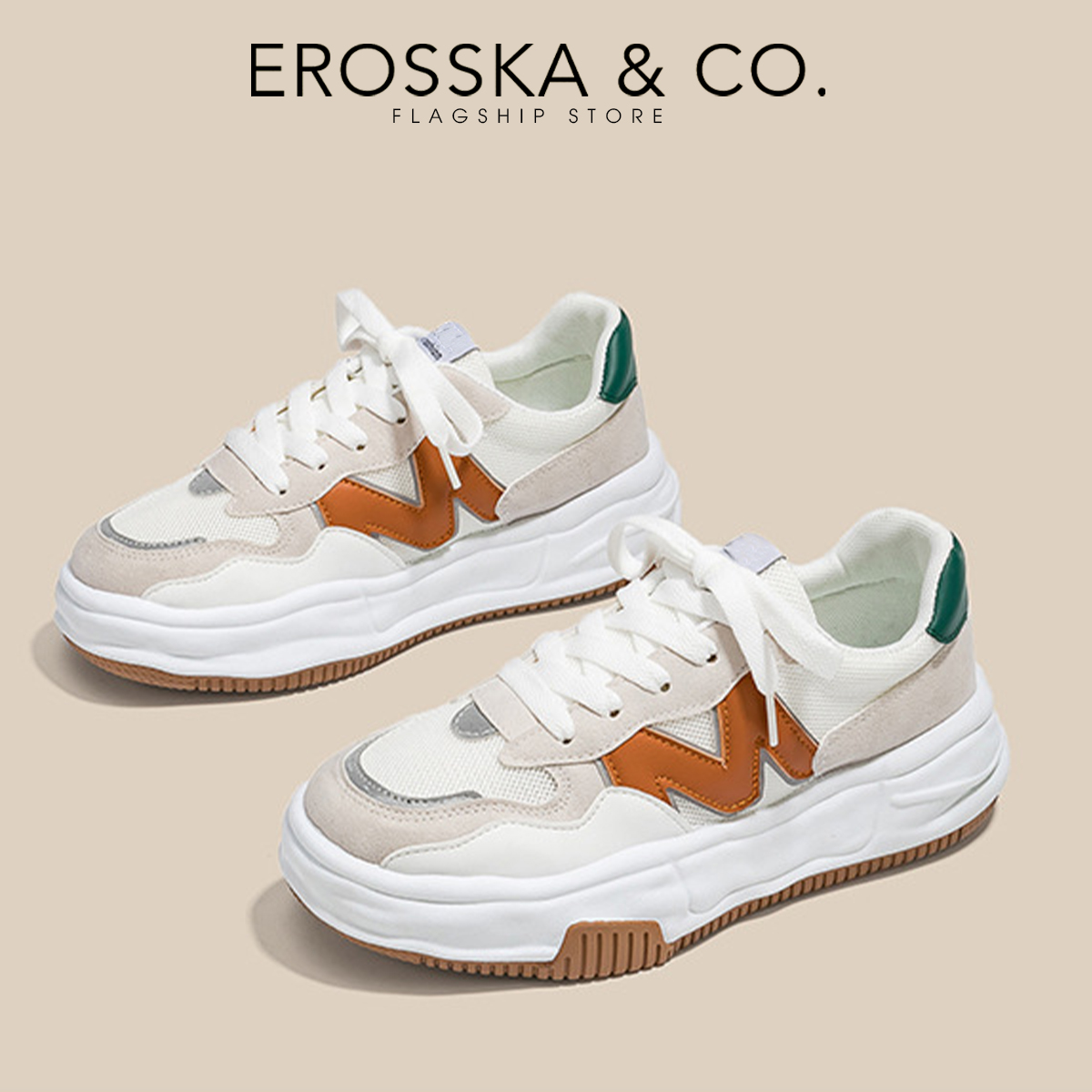 Erosska - Giày sneaker nữ đi học chữ M - GS004