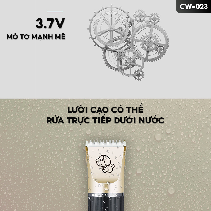 Tông Đơ Cắt Lông Chó Mèo Bộ Đầy Đủ Phụ Kiện Có Đủ Kích Thước Từ 3-12mm CW-023