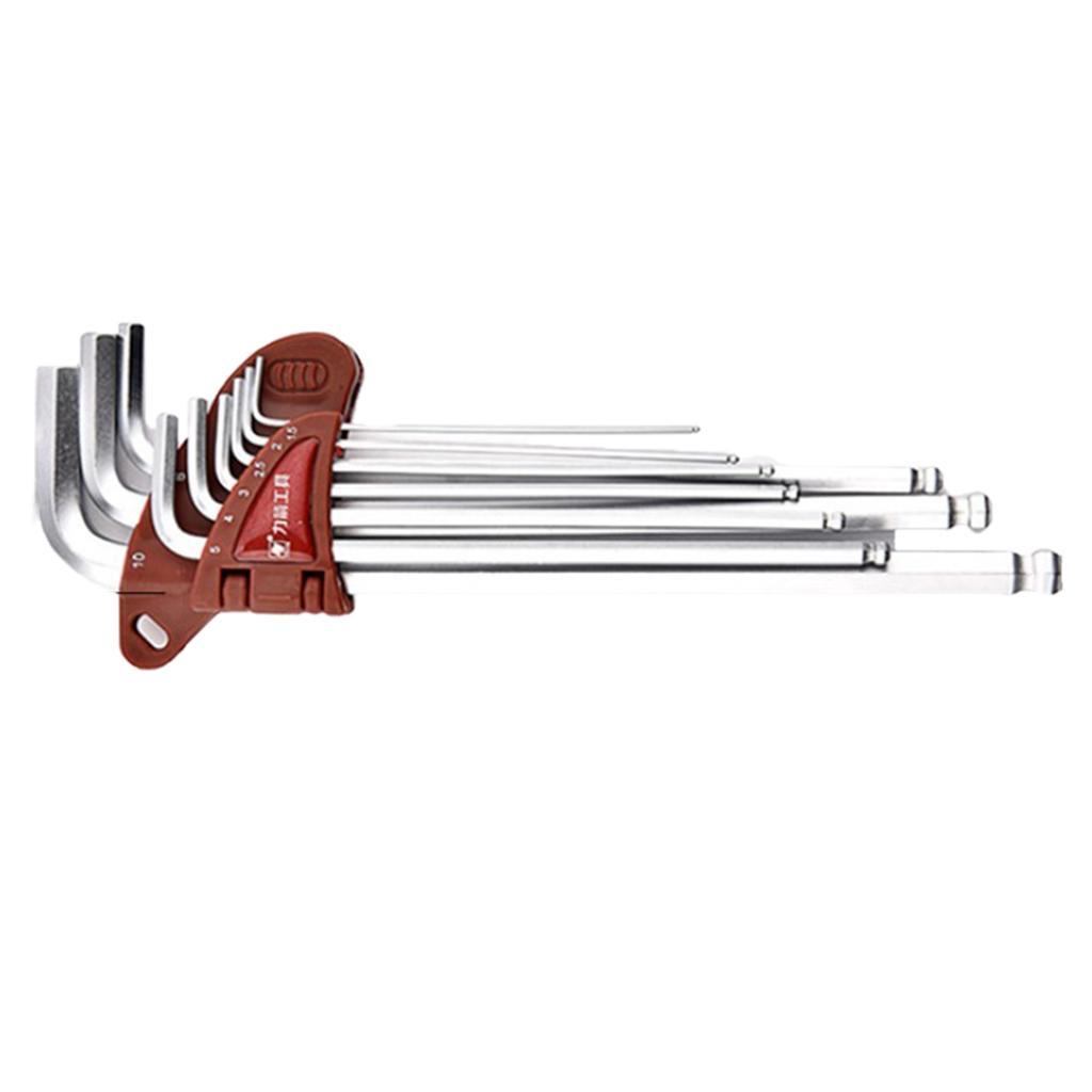 Steel L Handle Hex Key Allen Wrench Set Metric