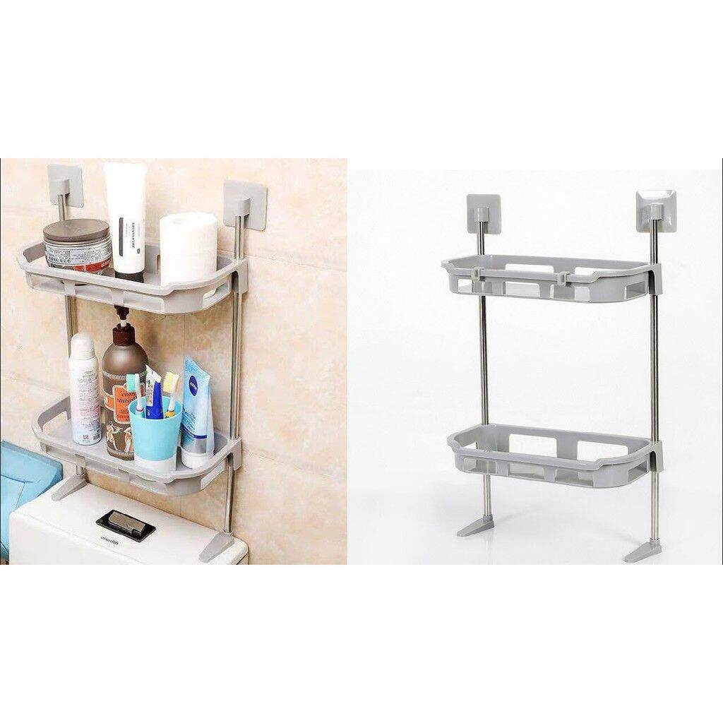 Giá kệ để đồ sau bồn cầu vệ sinh 2 tầng