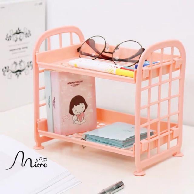 Kệ Nhựa Mini 2 Tầng Đựng Đồ Đa Năng Siêu Xinh