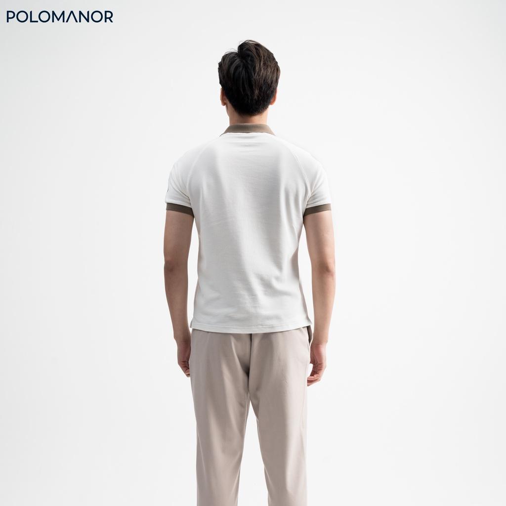 Áo Polo nam phối ELIO vải cá sấu cotton CMC, nam tính, thanh lịch, sang trọng - POLOMANOR