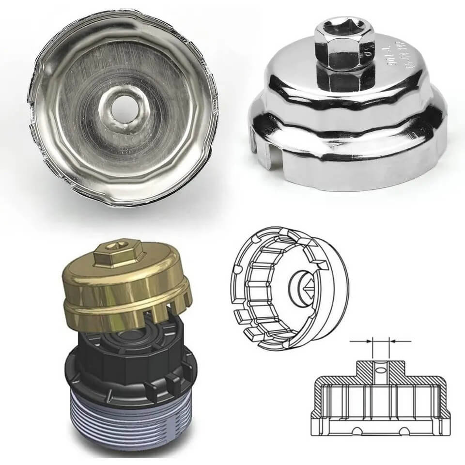 Cảo mở lọc nhớt , chụp mở lọc dầu CHÍNH XÁC theo xe Toyota Corolla Altis, Camry, Lexus