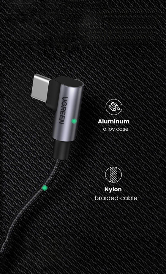 Hình ảnh Cáp sạc nhanh và truyền dữ liệu USB Type-C hỗ trợ PD3.0/ QC 4.0/ FCP tối đa100W UGREEN US335 - Hàng chính hãng